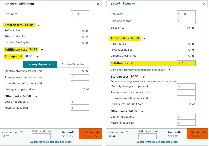 Compare fees and profitability Compare fees and profitability