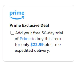 Prime badge on most-selling products on Amazon