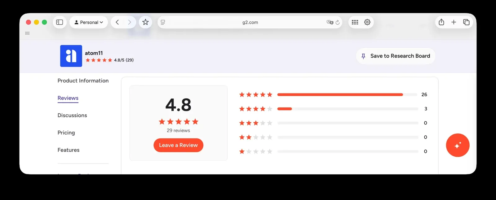 Atom11 G2 rating