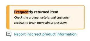 Amazon frequently returned badge