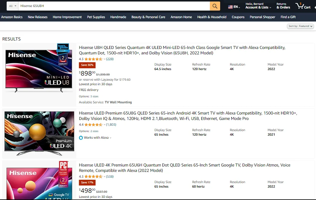 Amazon product number search