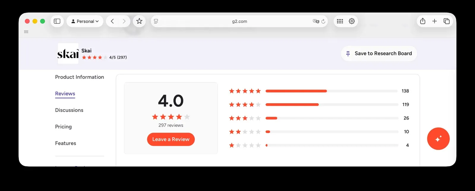 Skai G2 rating