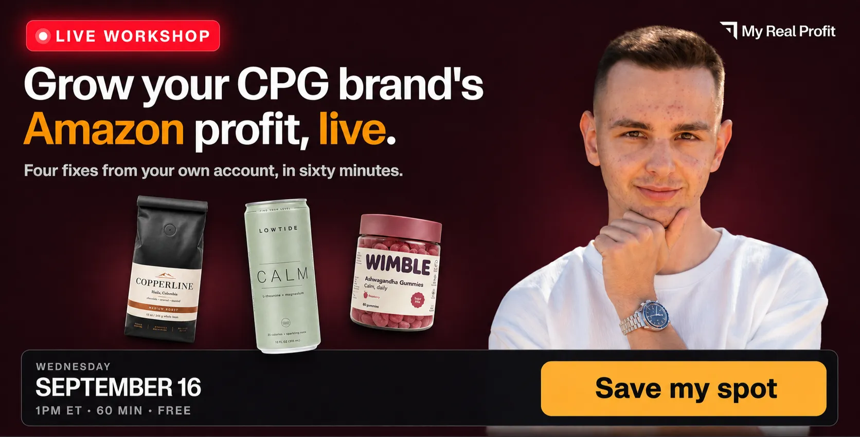 Live workshop: Grow your CPG brand's Amazon profit, live.