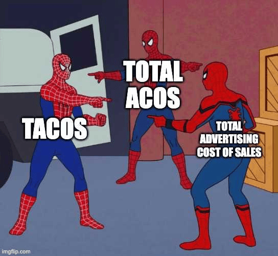 amazon ppc meme (TACoS, Total ACoS, Total Advertising cost of sales)