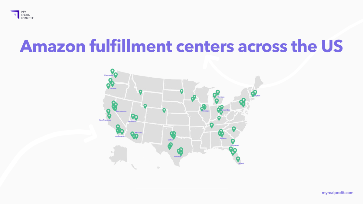 Amazon fulfillment centers map in the USA