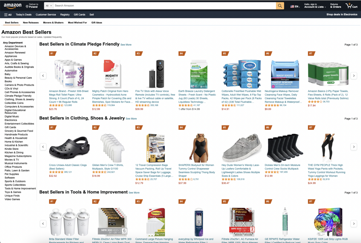 Amazon best sellers page