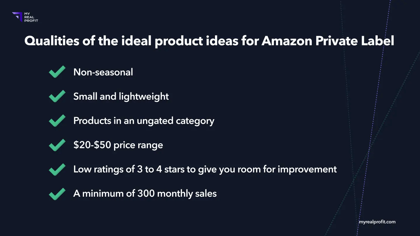Qualities of the ideal product ideas for Amazon Private Label